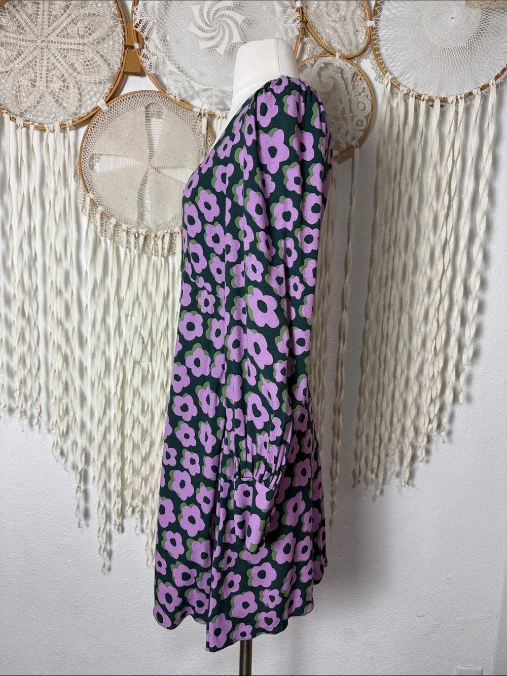 Kate Spade Flaire Flora Fluid Mini Dress in Lilac and Green Floral Print Size 2